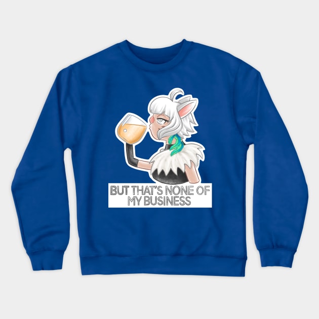 Y'shtola Rhul from FF14 as Kermit the Frog Meme sipping tea - But that's none of my business Crewneck Sweatshirt by SamInJapan